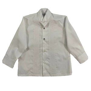 Spring Notion Boy Shirt Button Down White Buttons Long Sleeve Cotton Size 4T